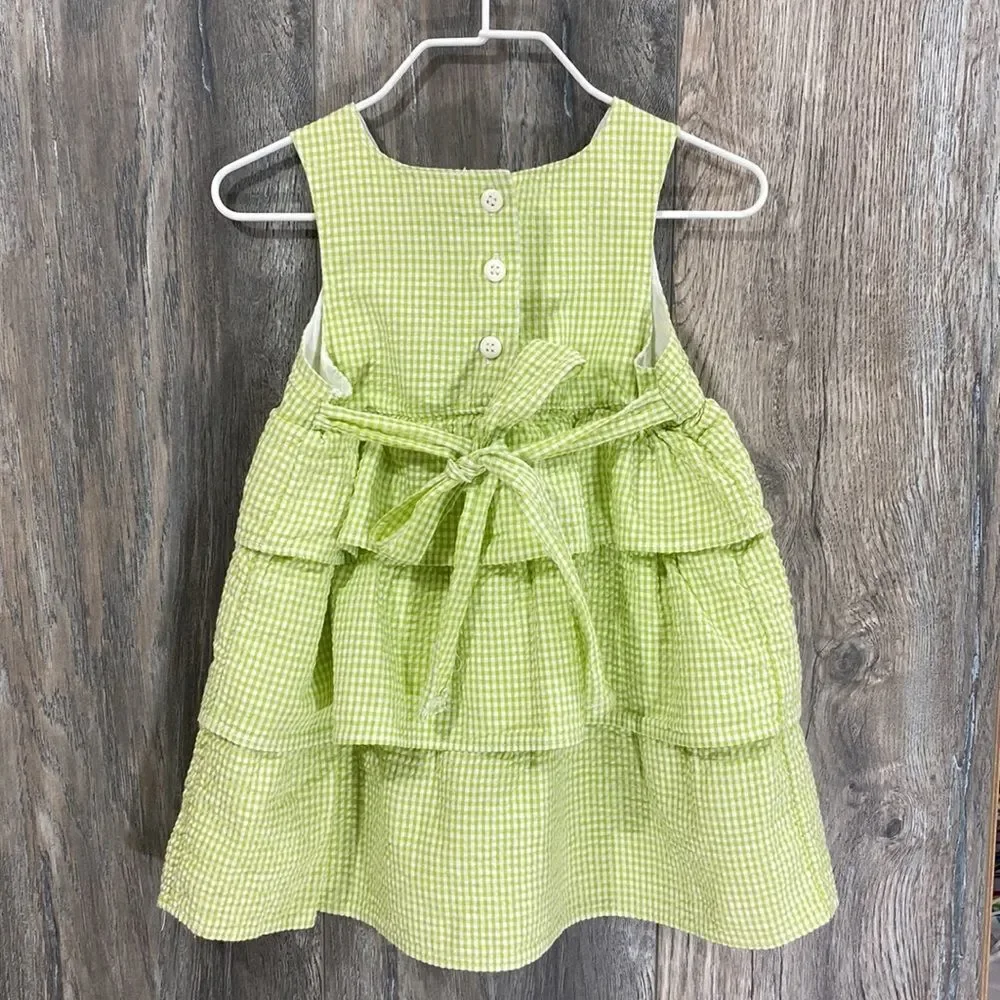 Lime Seersucker Layered Hem Dress • 18M - Picture 3 of 6